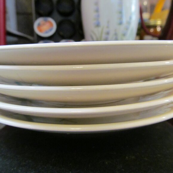 5 Vintage MCM Salem North Star Atomic Starburst Saucers Turquoise & Tan 1960s - Picture 14 of 16